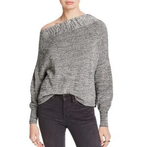 FREE People Alana sweater off the shoulder pullover linen blend Size Small